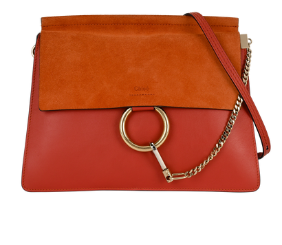 Medium Faye, &pound;350, Handbags, Orange/Red, Leather, Front view